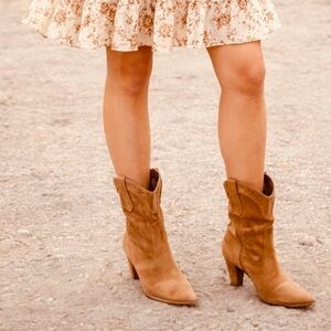 Larroude Thelma Suede Tan
Boot Size 6